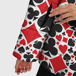 Куртка зимняя женская Карточные масти - символика, цвет: 3D-красный — фото 2