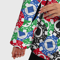 Куртка зимняя женская Фишки, Ставки, Покер, цвет: 3D-светло-серый — фото 2