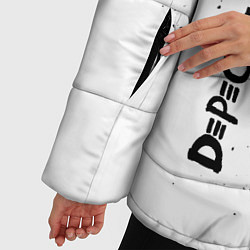 Куртка зимняя женская Depeche Mode и рок символ на светлом фоне, цвет: 3D-черный — фото 2