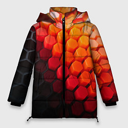 Куртка зимняя женская Hexagon orange, цвет: 3D-светло-серый
