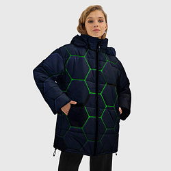 Куртка зимняя женская Honeycombs green, цвет: 3D-красный — фото 2