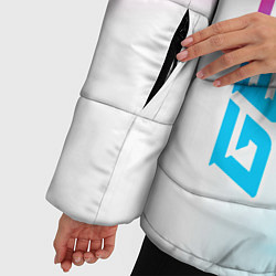 Куртка зимняя женская Geely neon gradient style: надпись, символ, цвет: 3D-черный — фото 2