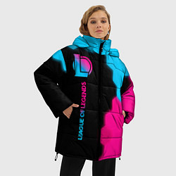 Куртка зимняя женская League of Legends - neon gradient: по-вертикали, цвет: 3D-черный — фото 2