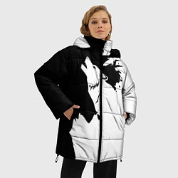 Куртка зимняя женская Волчий вой в горах, цвет: 3D-светло-серый — фото 2