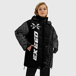 Куртка зимняя женская Exeed speed на темном фоне со следами шин: по-верт, цвет: 3D-черный — фото 2