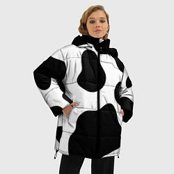 Куртка зимняя женская Принт - пятна коровы, цвет: 3D-светло-серый — фото 2