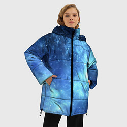 Куртка зимняя женская Яркие звёзды в космосе, цвет: 3D-черный — фото 2