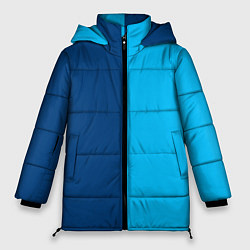Куртка зимняя женская Двуцветный синий, цвет: 3D-черный