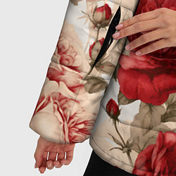 Куртка зимняя женская Розы паттерн, цвет: 3D-черный — фото 2