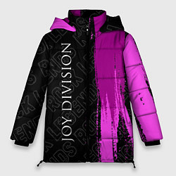 Куртка зимняя женская Joy Division rock legends: по-вертикали, цвет: 3D-черный