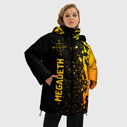 Куртка зимняя женская Megadeth - gold gradient: по-вертикали, цвет: 3D-черный — фото 2