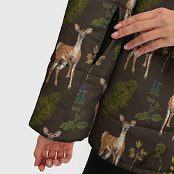 Куртка зимняя женская Олени и растения, цвет: 3D-светло-серый — фото 2