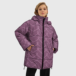 Куртка зимняя женская Вензель на лавандовом, цвет: 3D-светло-серый — фото 2