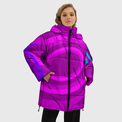Куртка зимняя женская Розовые овалы, цвет: 3D-черный — фото 2