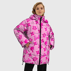 Куртка зимняя женская Барби паттерн розовый, цвет: 3D-черный — фото 2