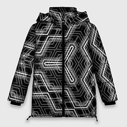 Женская зимняя куртка Черно-белый ассеметричный узор