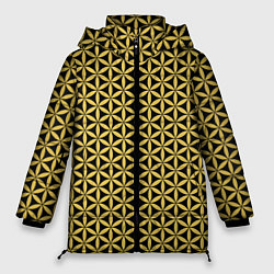 Куртка зимняя женская Цветок Жизни - Золото, цвет: 3D-черный