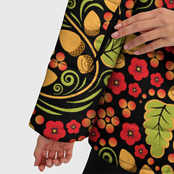 Куртка зимняя женская Хохломская роспись - хохлома, цвет: 3D-красный — фото 2