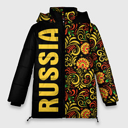 Куртка зимняя женская Russia хохлома, цвет: 3D-красный