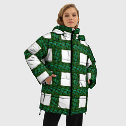 Куртка зимняя женская Зеленые змейки, цвет: 3D-черный — фото 2