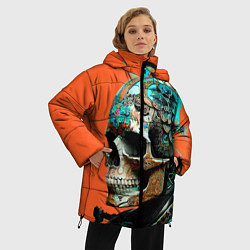 Куртка зимняя женская Art skull - irezumi - Japan, цвет: 3D-красный — фото 2