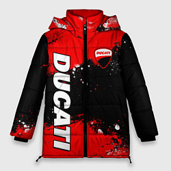 Куртка зимняя женская Ducati - красная униформа с красками, цвет: 3D-черный