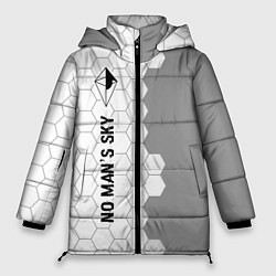 Куртка зимняя женская No Mans Sky glitch на светлом фоне: по-вертикали, цвет: 3D-черный