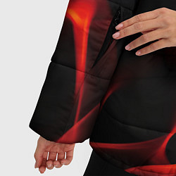 Куртка зимняя женская Красное и синие свечение от черных плит, цвет: 3D-красный — фото 2