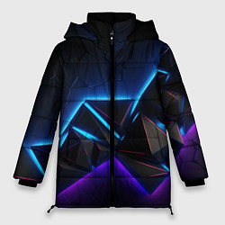 Куртка зимняя женская Неоновые объемные частицы, цвет: 3D-черный