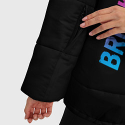 Куртка зимняя женская Breaking Benjamin - neon gradient: по-вертикали, цвет: 3D-черный — фото 2