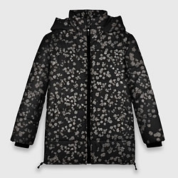 Куртка зимняя женская Цветочки вишни, цвет: 3D-черный
