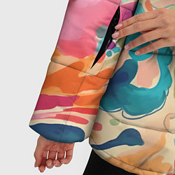 Куртка зимняя женская Акварельная абстракция, цвет: 3D-светло-серый — фото 2