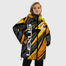 Куртка зимняя женская Лексус - желтая спортивная абстракция, цвет: 3D-черный — фото 2
