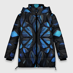 Куртка зимняя женская Синие объемные узоры, цвет: 3D-красный