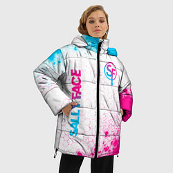Куртка зимняя женская Sally Face neon gradient style: надпись, символ, цвет: 3D-черный — фото 2