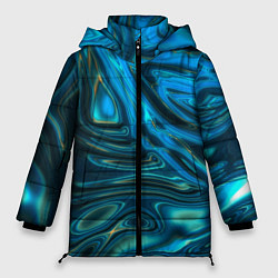 Куртка зимняя женская Абстракция плазма сине-голубой, цвет: 3D-светло-серый