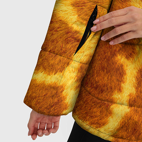 Женская зимняя куртка Шкура жирафа - текстура / 3D-Светло-серый – фото 5