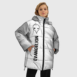 Куртка зимняя женская Evangelion glitch на светлом фоне: по-вертикали, цвет: 3D-черный — фото 2