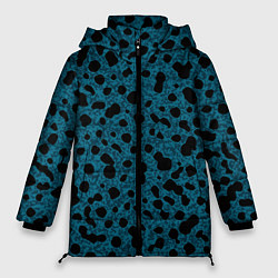 Куртка зимняя женская Пятнистый паттерн бирюзовый, цвет: 3D-светло-серый