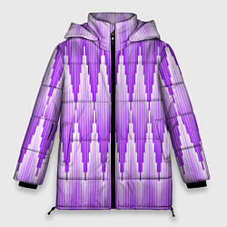 Куртка зимняя женская Узкие сиреневые ромбы, цвет: 3D-светло-серый