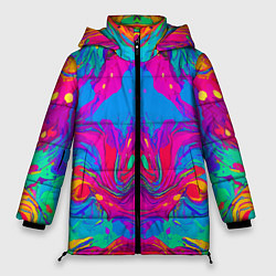 Куртка зимняя женская Красочная зеркальная абстракция - мода - нейросеть, цвет: 3D-светло-серый