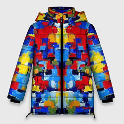 Куртка зимняя женская Colorful abstraction - vogue - paint, цвет: 3D-светло-серый