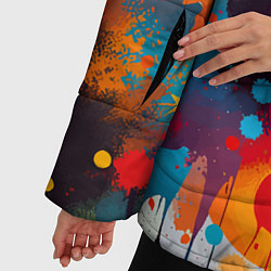 Куртка зимняя женская Mirrow colorful blots - abstraction - vogue, цвет: 3D-красный — фото 2