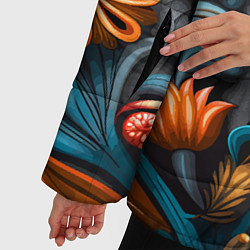 Куртка зимняя женская Mirrow floral pattern - art - vogue, цвет: 3D-черный — фото 2