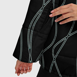 Куртка зимняя женская Чёрный с кривыми линиями, цвет: 3D-черный — фото 2