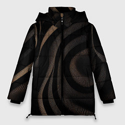 Куртка зимняя женская Черный абстрактный узор, цвет: 3D-черный