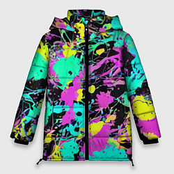 Куртка зимняя женская Красочная композиция - мода, цвет: 3D-черный