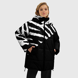 Куртка зимняя женская Полосы зебры с черным, цвет: 3D-черный — фото 2