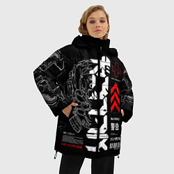 Куртка зимняя женская Кибер арт в Японском стиле, цвет: 3D-черный — фото 2