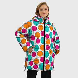 Куртка зимняя женская Яркие цветные пузыри, цвет: 3D-красный — фото 2